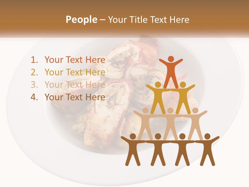 A Plate Of Food With Chicken And Mushrooms On It PowerPoint Template