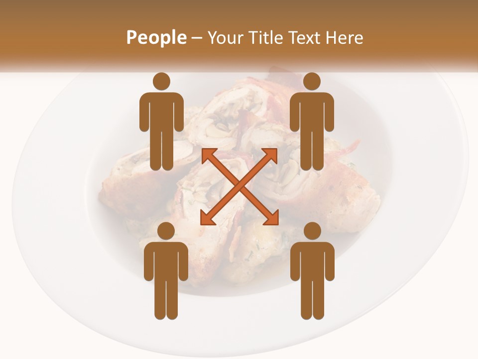 A Plate Of Food With Chicken And Mushrooms On It PowerPoint Template