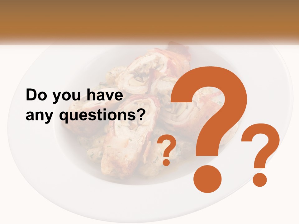 A Plate Of Food With Chicken And Mushrooms On It PowerPoint Template