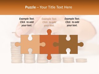 A Person Placing A Coin On Top Of A Stack Of Coins PowerPoint Template