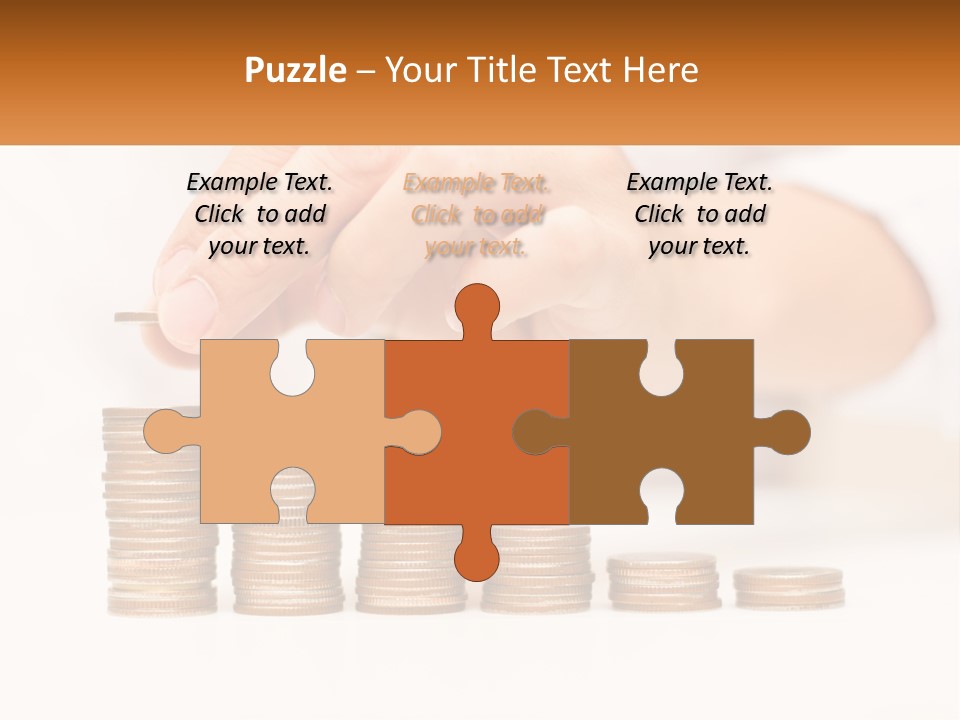 A Person Placing A Coin On Top Of A Stack Of Coins PowerPoint Template