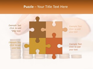 A Person Placing A Coin On Top Of A Stack Of Coins PowerPoint Template