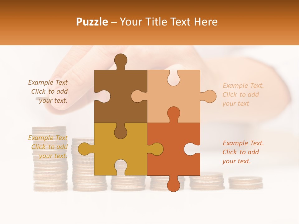 A Person Placing A Coin On Top Of A Stack Of Coins PowerPoint Template