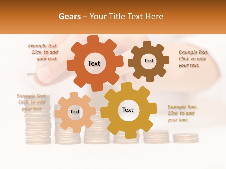 A Person Placing A Coin On Top Of A Stack Of Coins PowerPoint Template