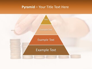 A Person Placing A Coin On Top Of A Stack Of Coins PowerPoint Template