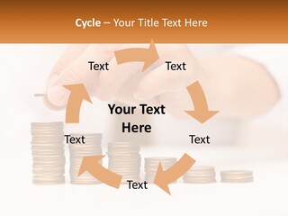 A Person Placing A Coin On Top Of A Stack Of Coins PowerPoint Template