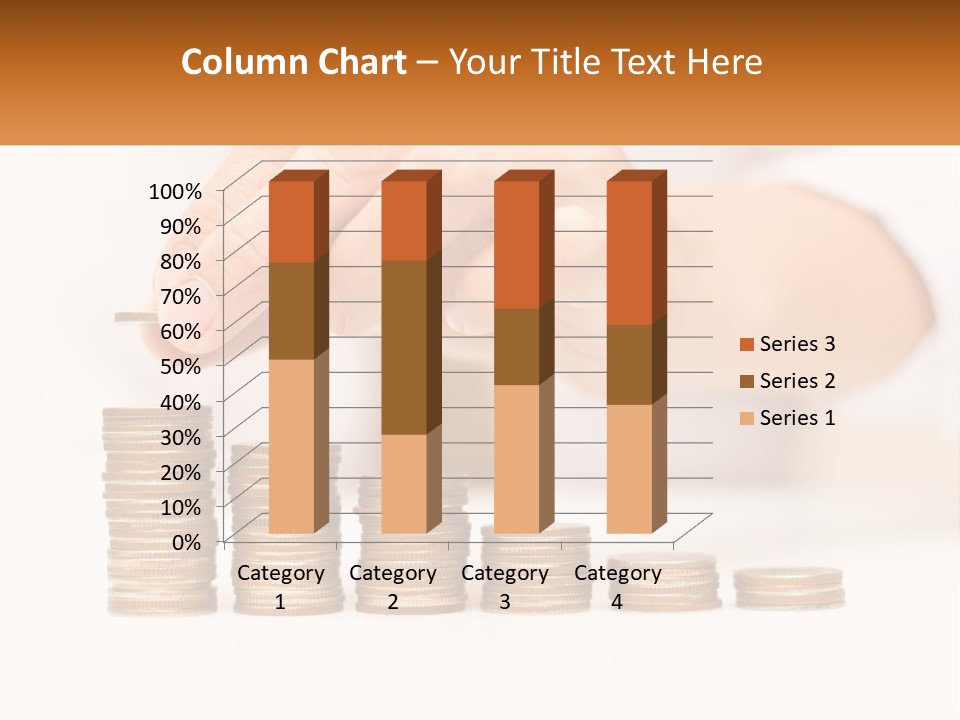 A Person Placing A Coin On Top Of A Stack Of Coins PowerPoint Template