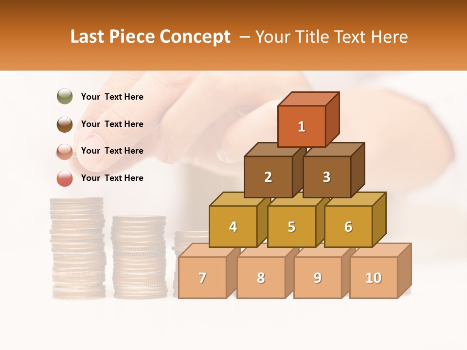 A Person Placing A Coin On Top Of A Stack Of Coins PowerPoint Template