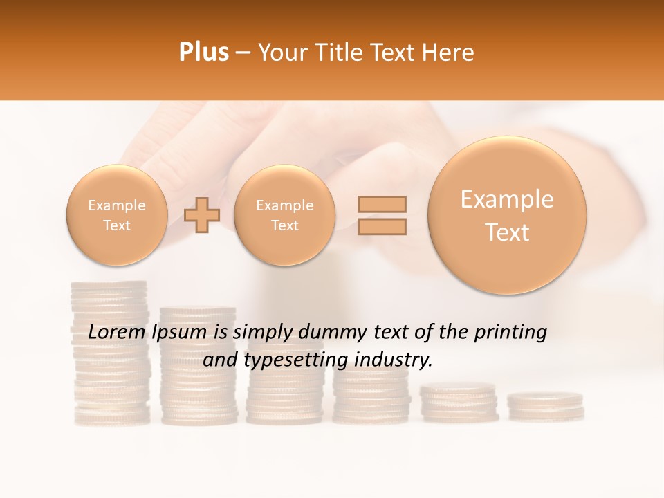 A Person Placing A Coin On Top Of A Stack Of Coins PowerPoint Template