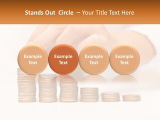 A Person Placing A Coin On Top Of A Stack Of Coins PowerPoint Template
