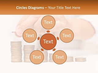 A Person Placing A Coin On Top Of A Stack Of Coins PowerPoint Template