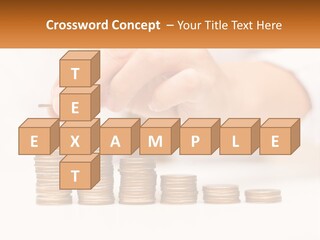 A Person Placing A Coin On Top Of A Stack Of Coins PowerPoint Template