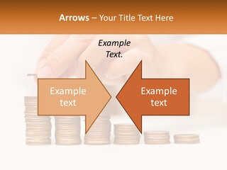A Person Placing A Coin On Top Of A Stack Of Coins PowerPoint Template