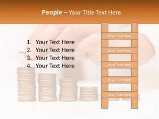 A Person Placing A Coin On Top Of A Stack Of Coins PowerPoint Template