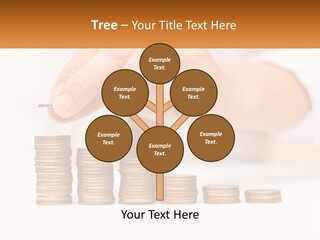 A Person Placing A Coin On Top Of A Stack Of Coins PowerPoint Template