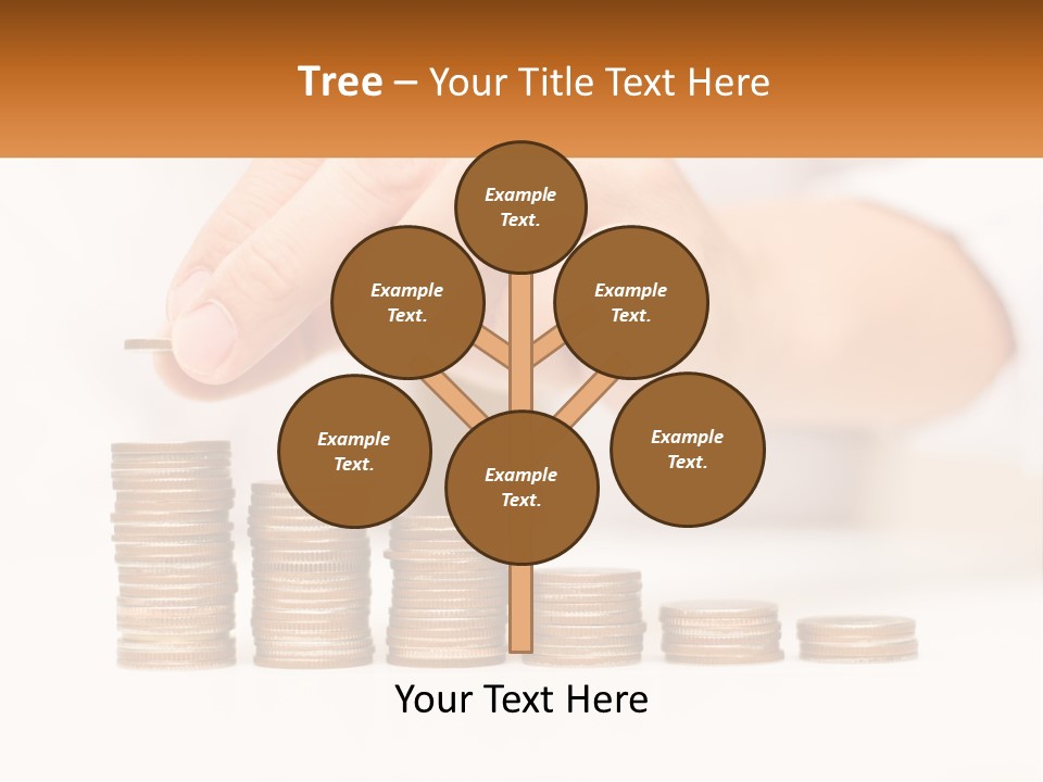 A Person Placing A Coin On Top Of A Stack Of Coins PowerPoint Template
