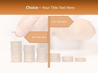 A Person Placing A Coin On Top Of A Stack Of Coins PowerPoint Template