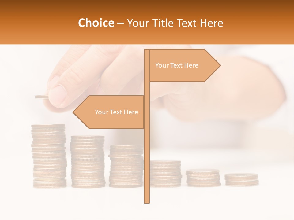 A Person Placing A Coin On Top Of A Stack Of Coins PowerPoint Template