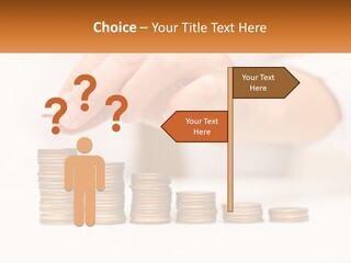A Person Placing A Coin On Top Of A Stack Of Coins PowerPoint Template
