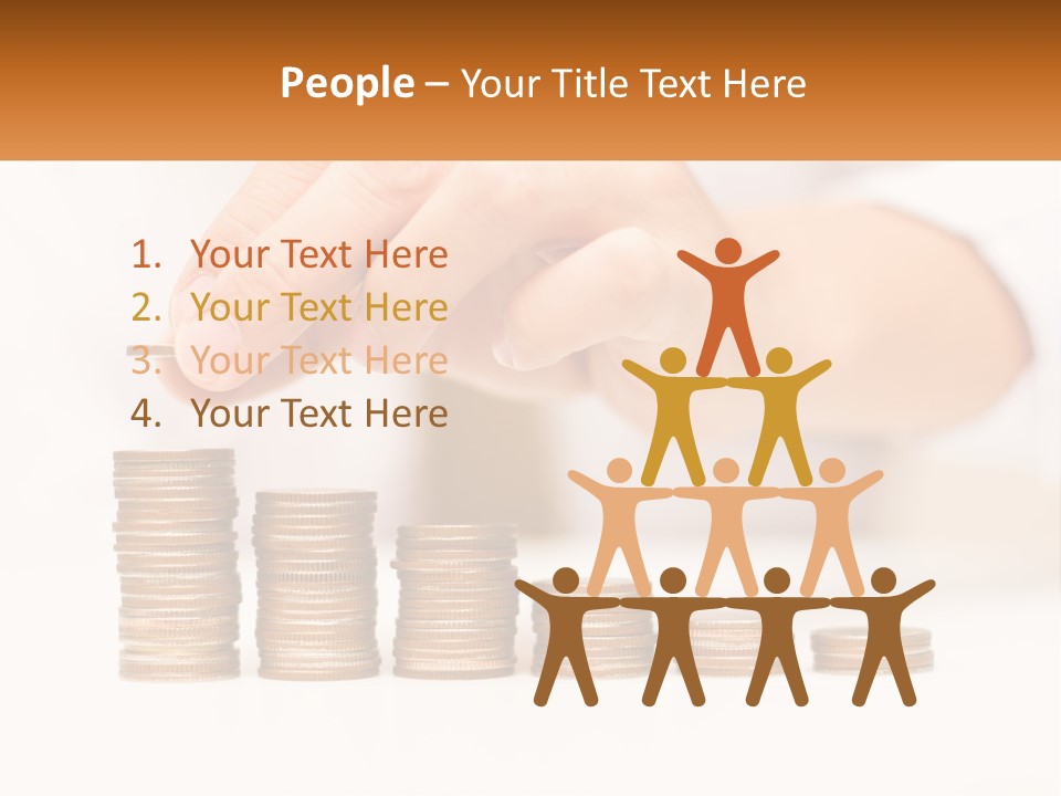A Person Placing A Coin On Top Of A Stack Of Coins PowerPoint Template