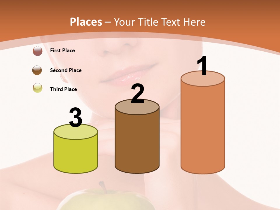 A Woman Holding An Apple In Her Hands PowerPoint Template