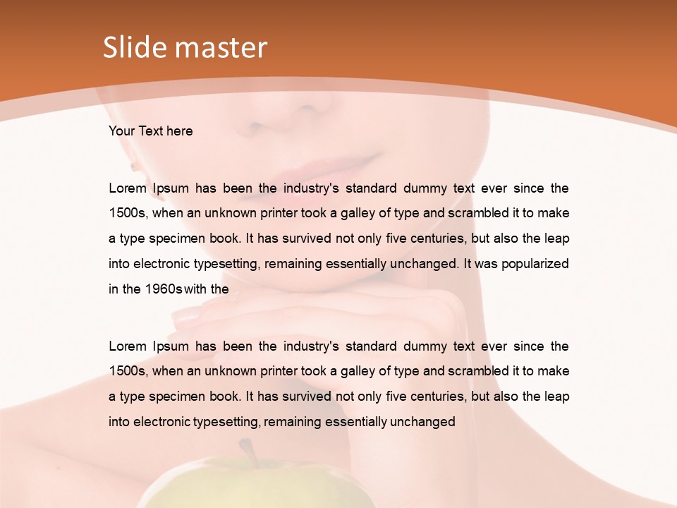 A Woman Holding An Apple In Her Hands PowerPoint Template