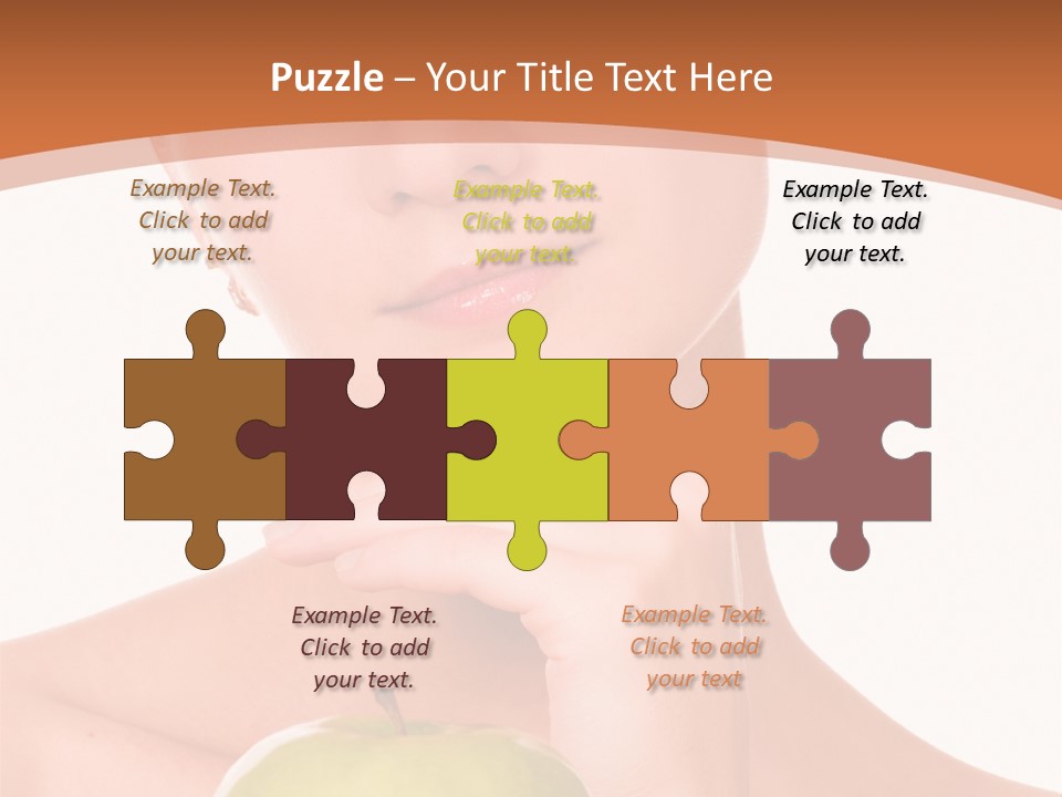 A Woman Holding An Apple In Her Hands PowerPoint Template