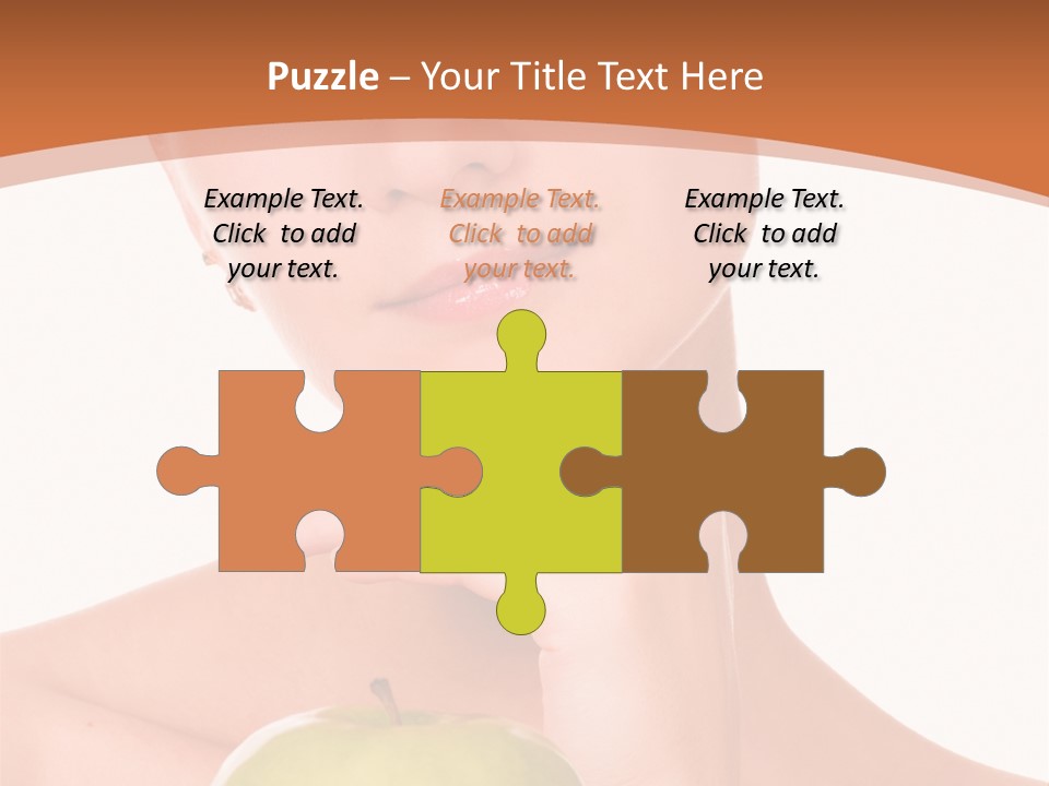 A Woman Holding An Apple In Her Hands PowerPoint Template