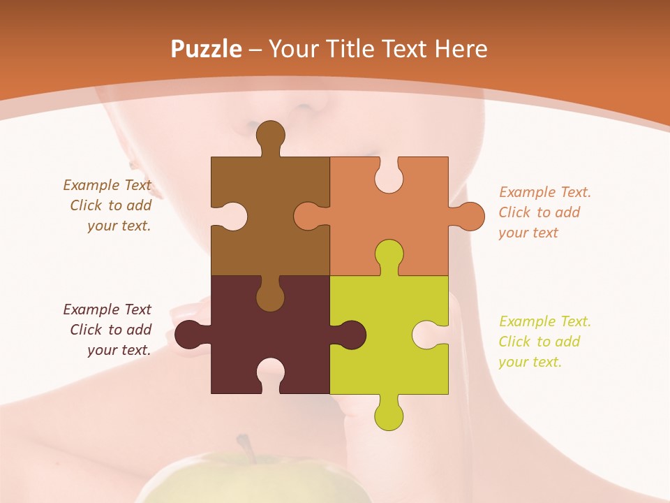 A Woman Holding An Apple In Her Hands PowerPoint Template