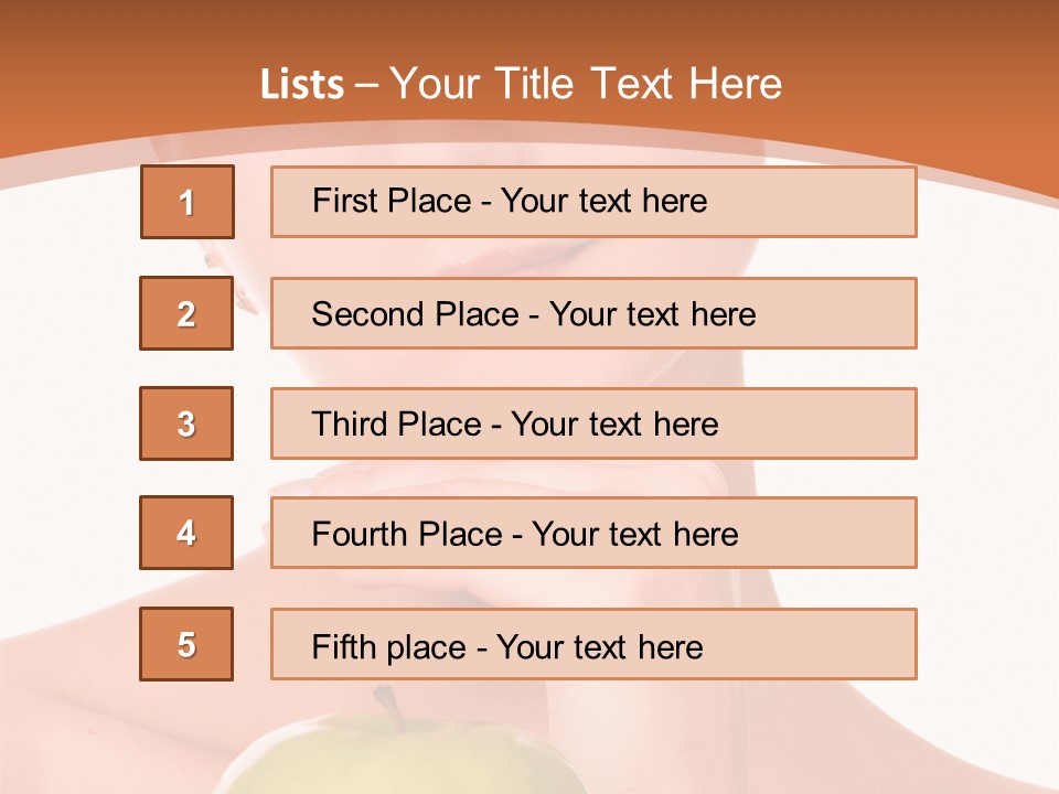 A Woman Holding An Apple In Her Hands PowerPoint Template