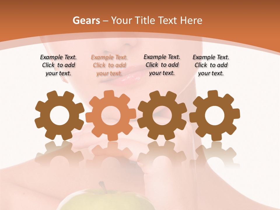 A Woman Holding An Apple In Her Hands PowerPoint Template