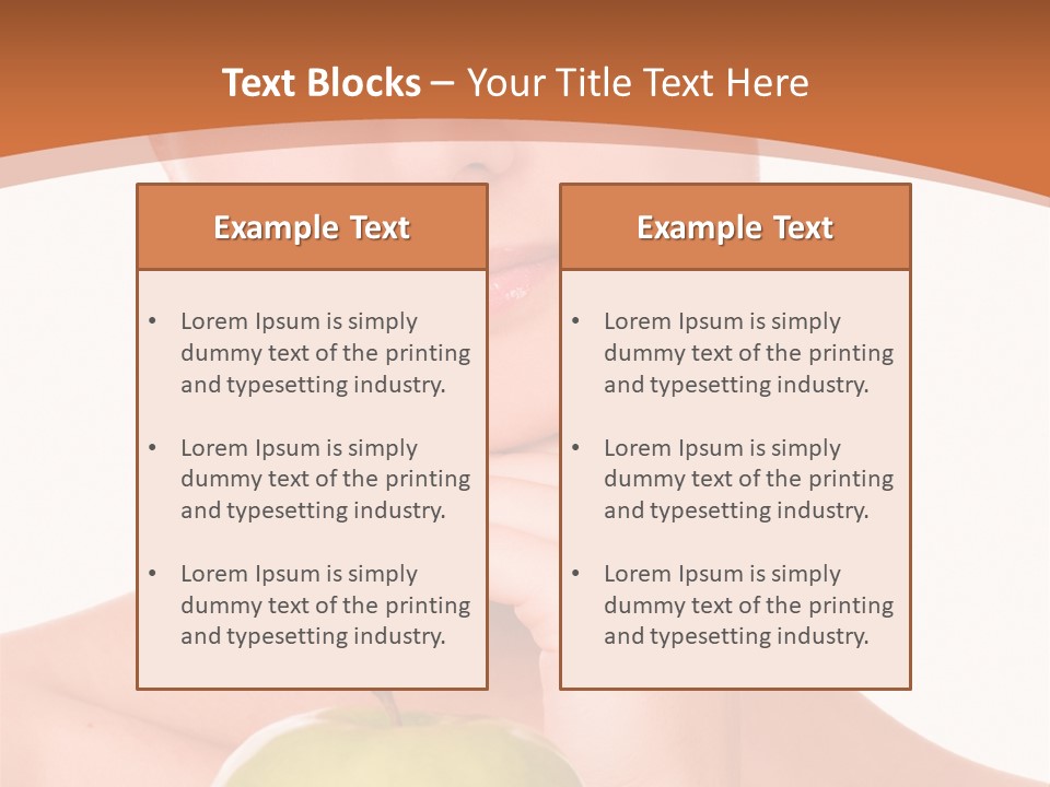 A Woman Holding An Apple In Her Hands PowerPoint Template