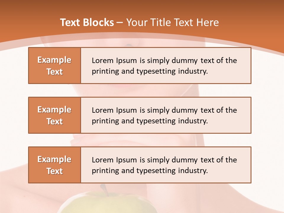 A Woman Holding An Apple In Her Hands PowerPoint Template