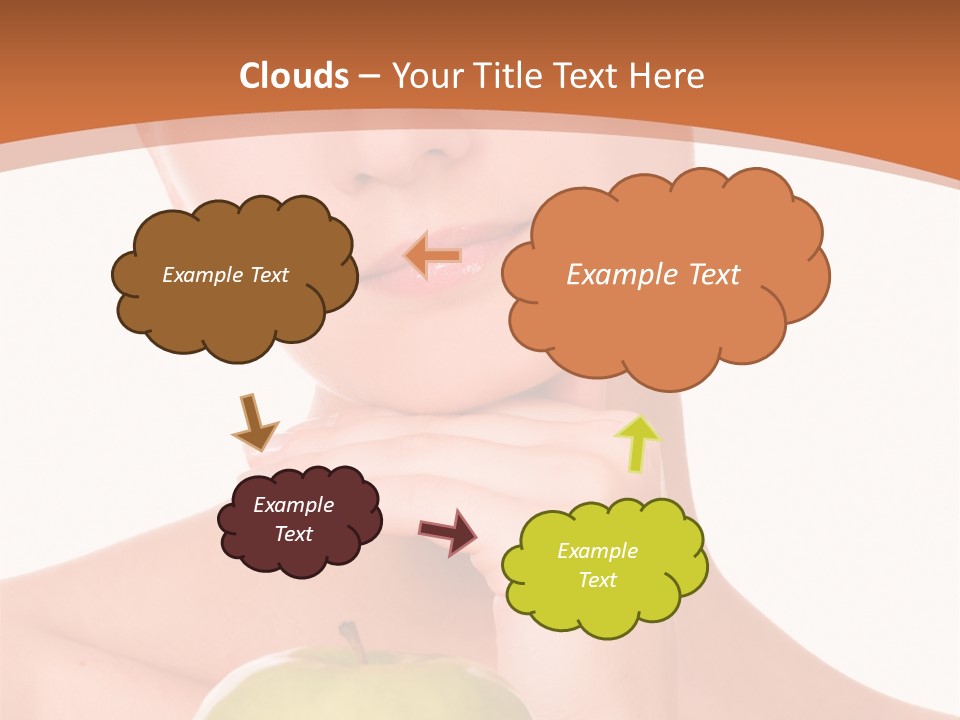 A Woman Holding An Apple In Her Hands PowerPoint Template