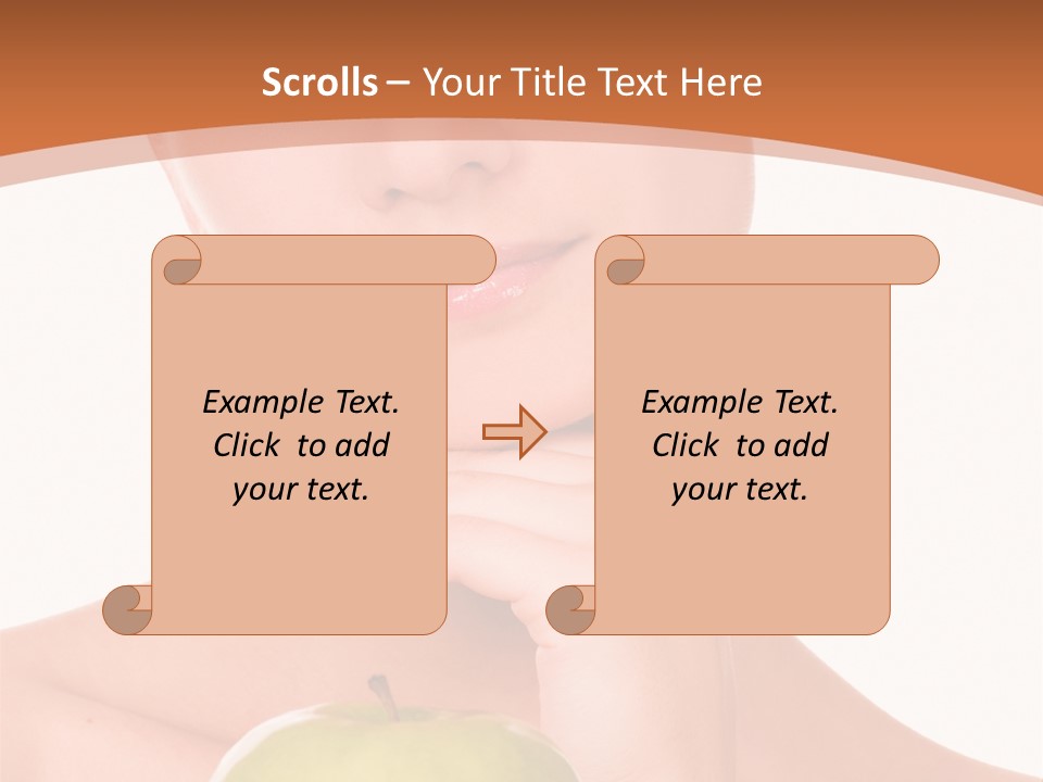 A Woman Holding An Apple In Her Hands PowerPoint Template