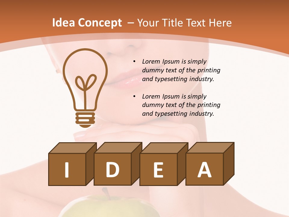 A Woman Holding An Apple In Her Hands PowerPoint Template