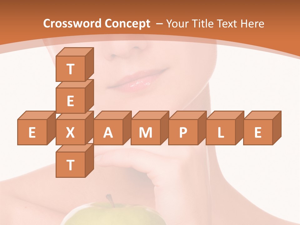 A Woman Holding An Apple In Her Hands PowerPoint Template