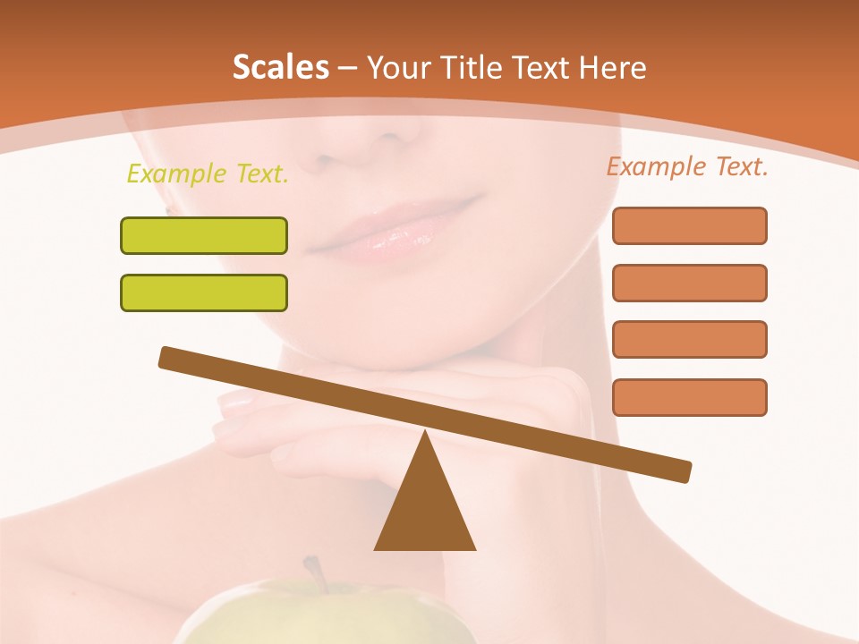 A Woman Holding An Apple In Her Hands PowerPoint Template