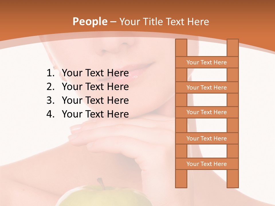 A Woman Holding An Apple In Her Hands PowerPoint Template