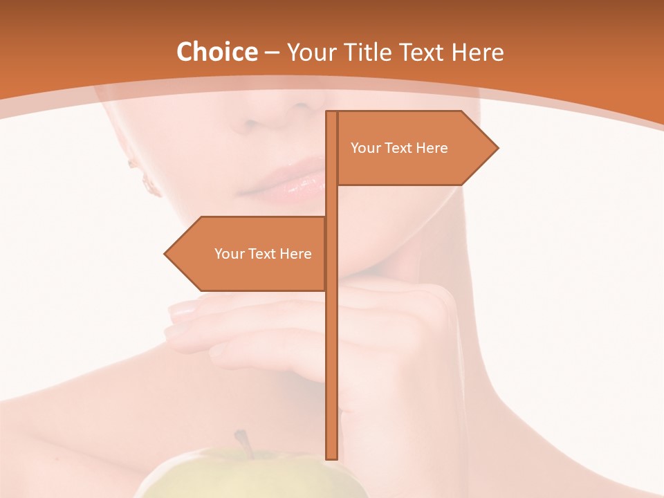 A Woman Holding An Apple In Her Hands PowerPoint Template