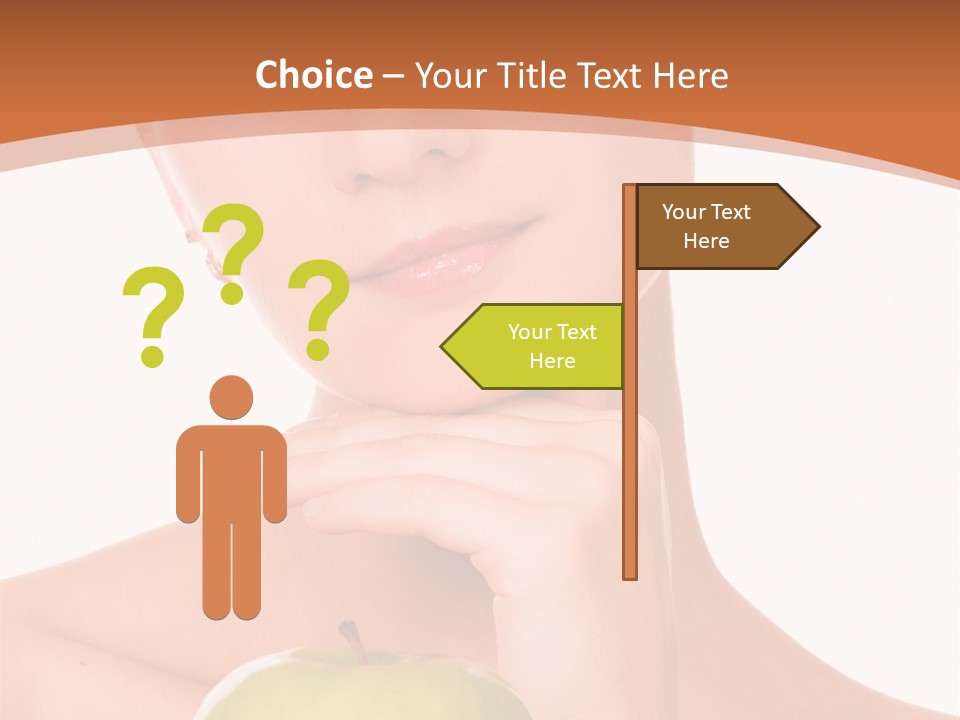 A Woman Holding An Apple In Her Hands PowerPoint Template