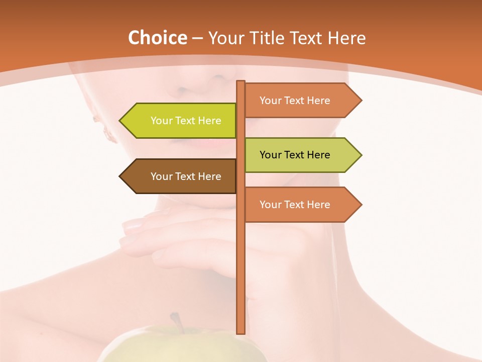 A Woman Holding An Apple In Her Hands PowerPoint Template