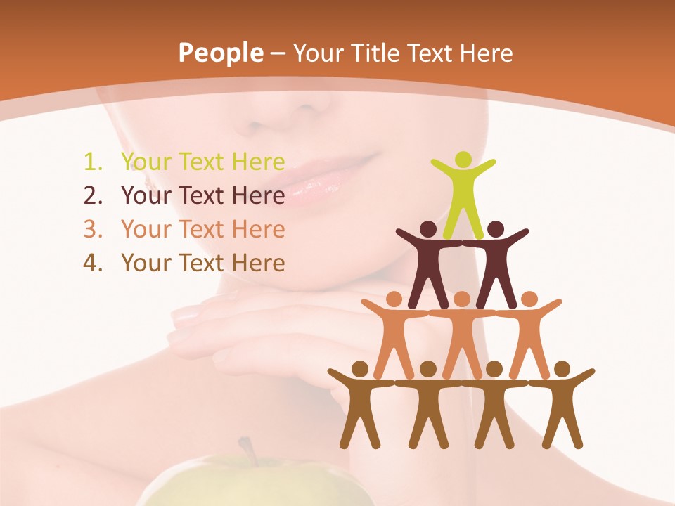 A Woman Holding An Apple In Her Hands PowerPoint Template