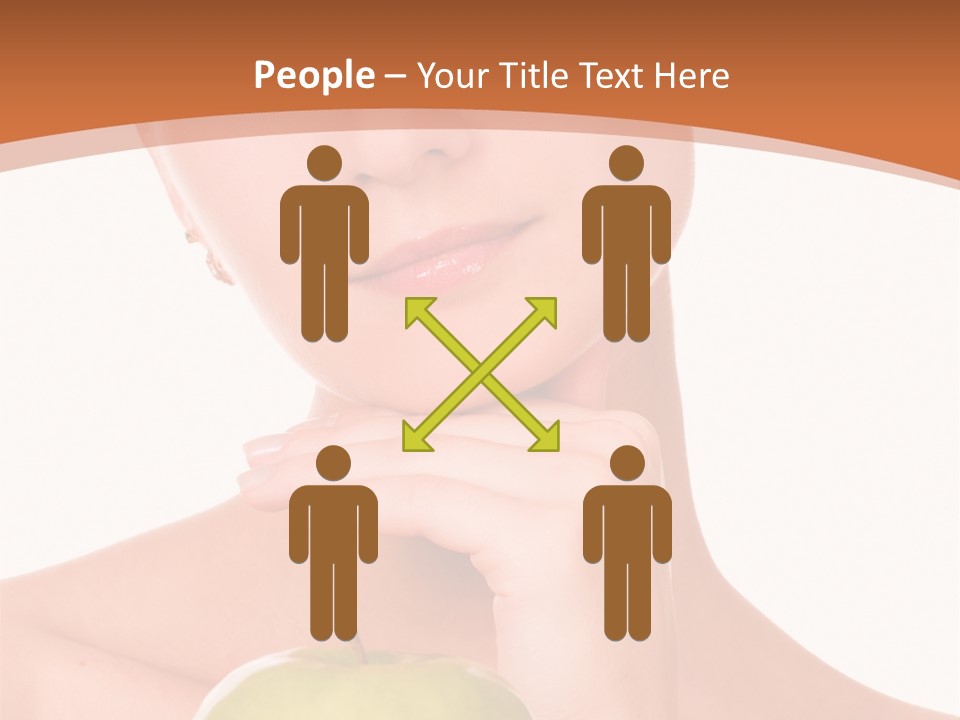 A Woman Holding An Apple In Her Hands PowerPoint Template