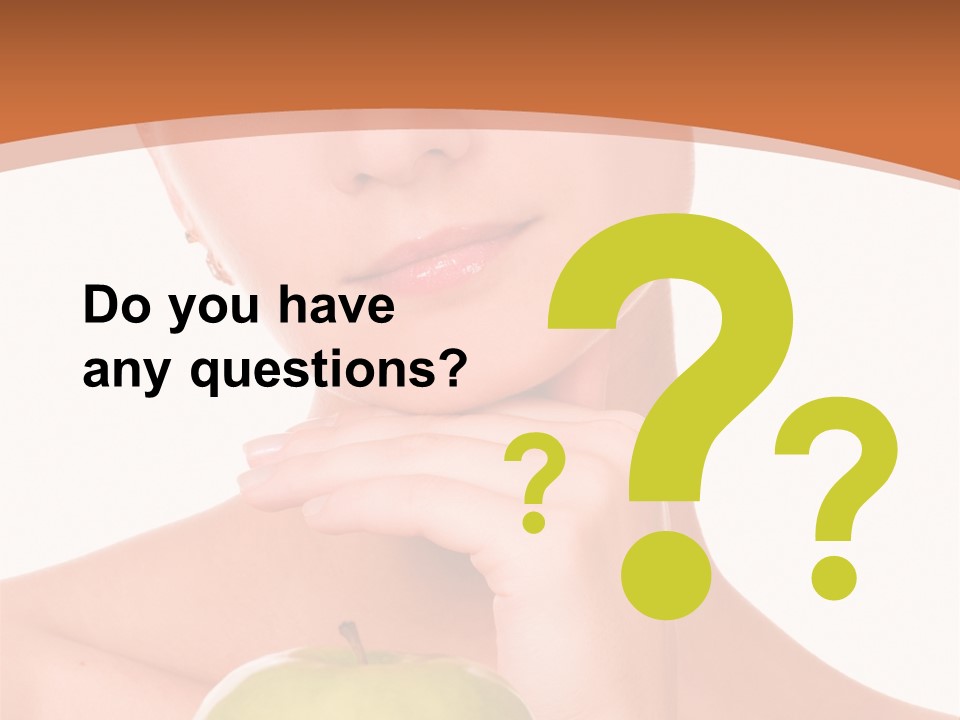 A Woman Holding An Apple In Her Hands PowerPoint Template