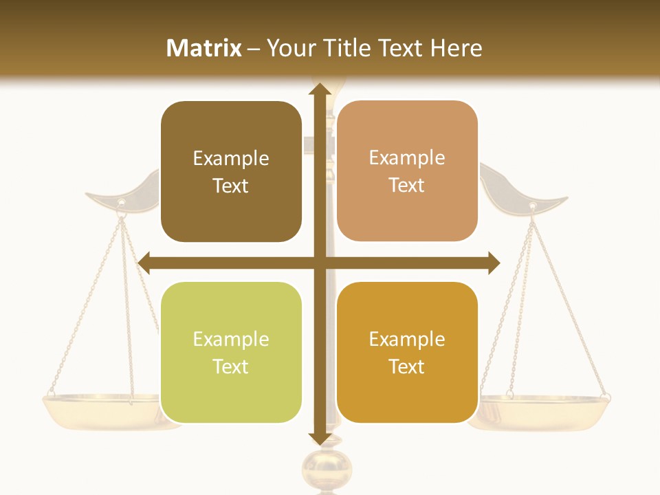 A Golden Balance Scale With A White Background PowerPoint Template
