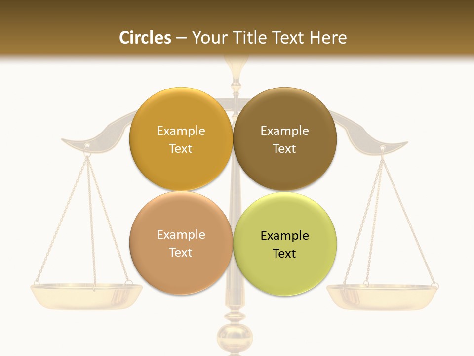 A Golden Balance Scale With A White Background PowerPoint Template