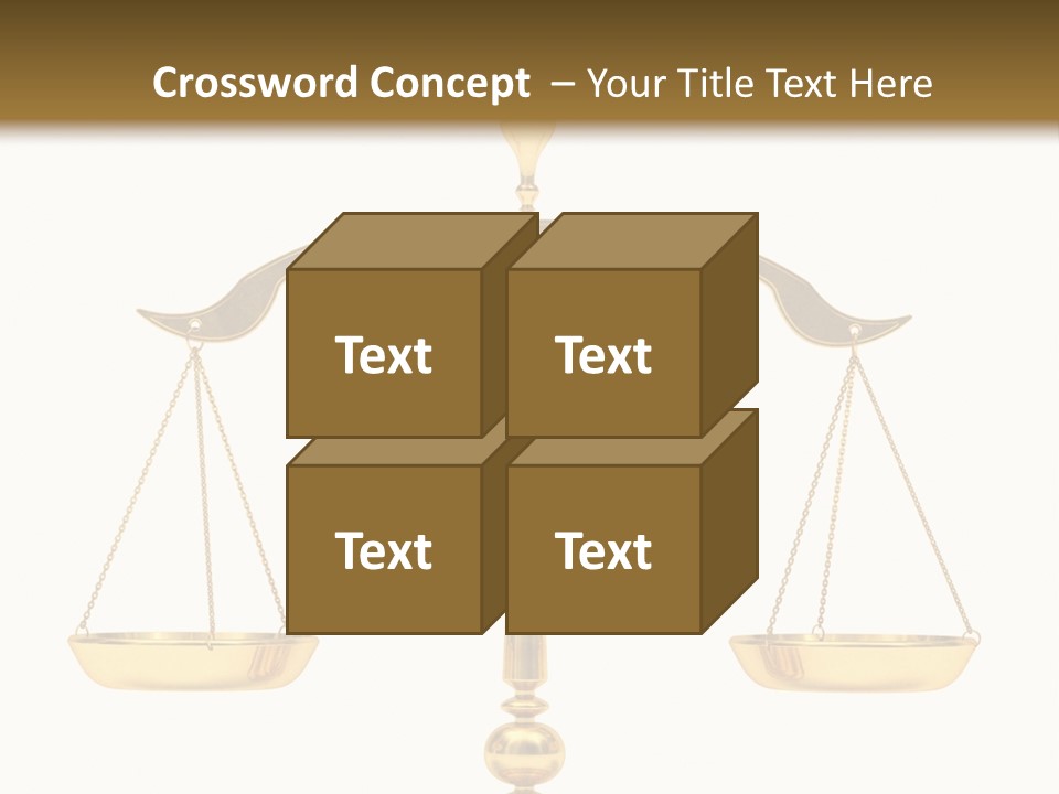 A Golden Balance Scale With A White Background PowerPoint Template