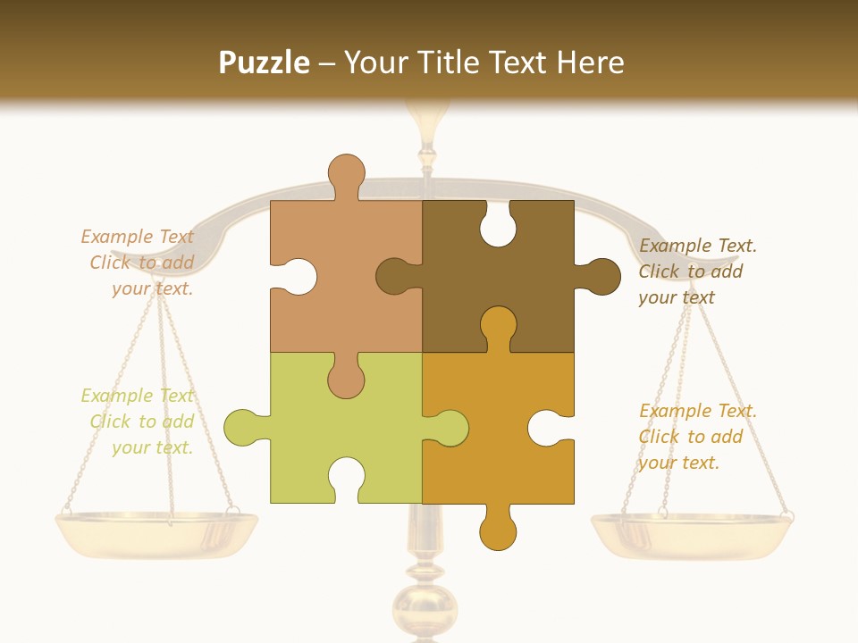 A Golden Balance Scale With A White Background PowerPoint Template