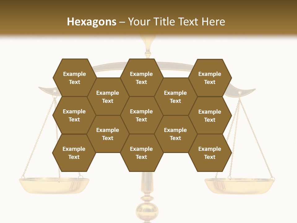 A Golden Balance Scale With A White Background PowerPoint Template
